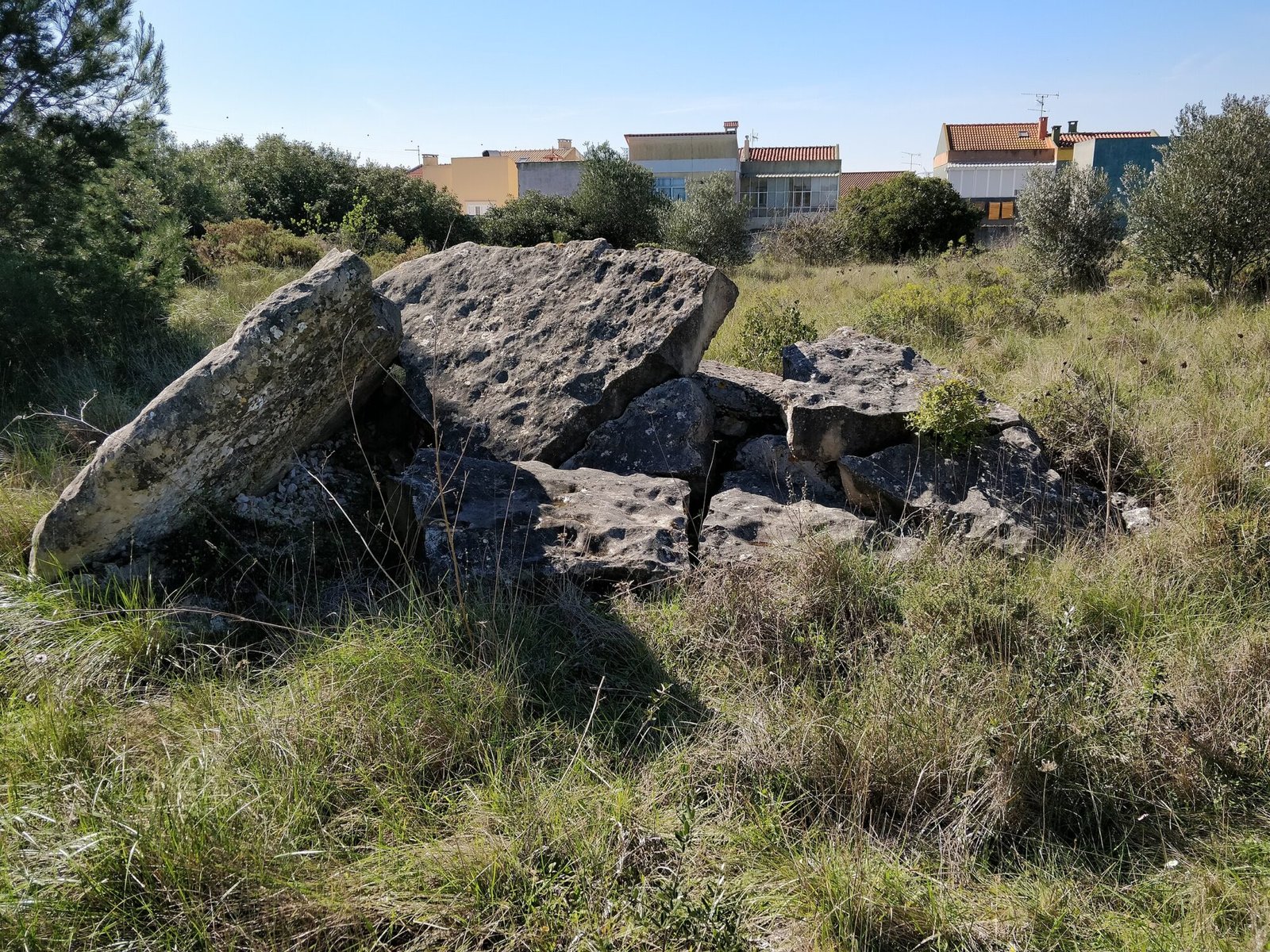 A photograph of the shattered Anta da Pedras dos Mouros